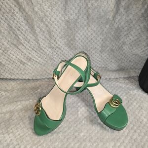Green Gucci 3 inch Heels